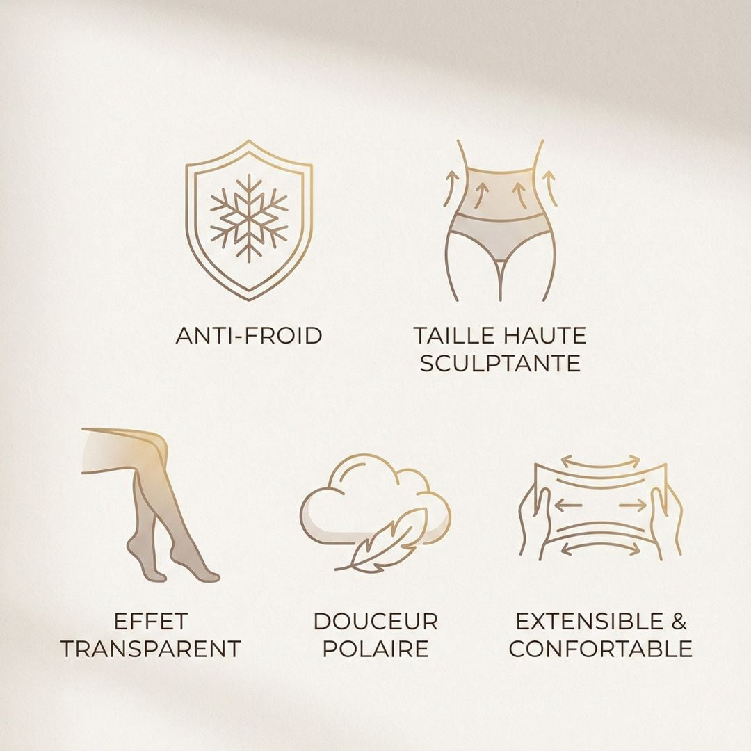 Collants polaires - Entrejambe Invisible & Taille Haute Sculptante